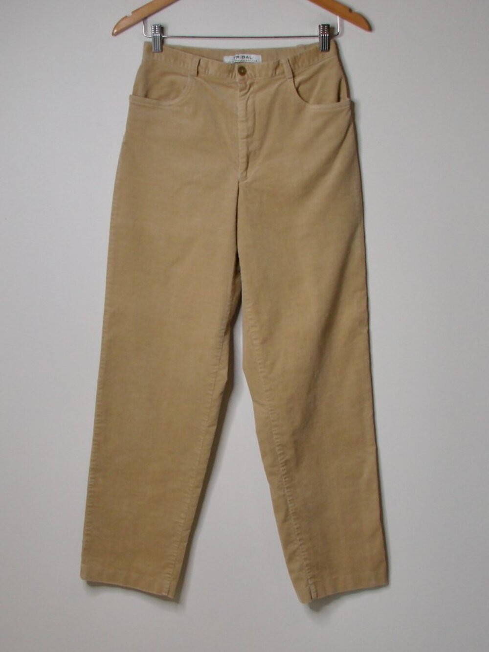 Tribal Corduroy Pants Beige Tan Stretch Straight Leg High Waist Size 27